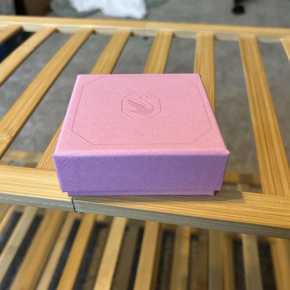 EMPTY REPLACEMENT BOX ONLY -  Swarovski Small Pink Jewelry Box w/ Inserts